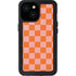 Orange Checkered iPhone 15 Waterproof Case
